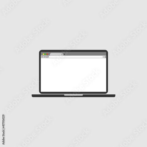 Laptop with browser icon