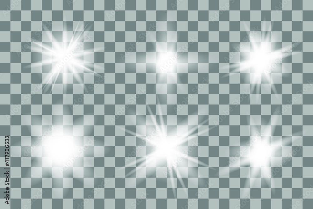 Glowing lights effect, flare, explosion and stars. Special effect isolated on transparent background Glowing lights effect, flare, explosion and stars. Special effect isolated on transparent background