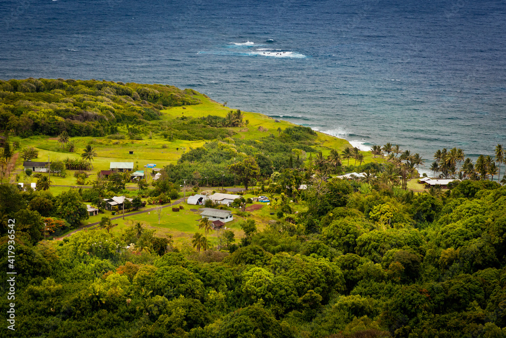 A small village along the Road to Hana in Maui, Hawaii, USA