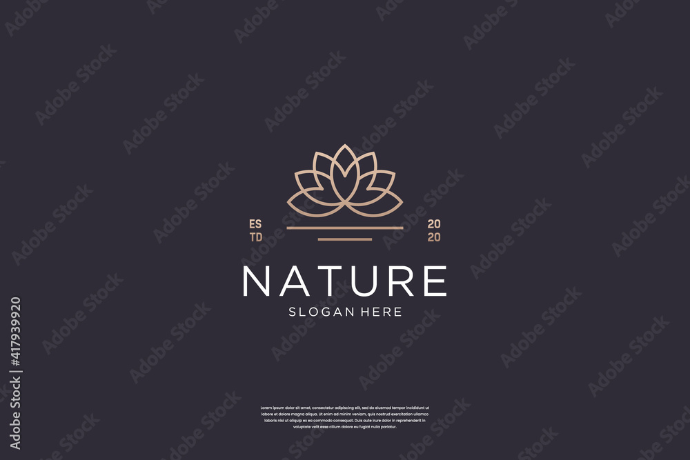 Luxury lotus flower logo design inspiration