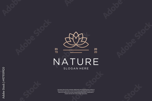 Luxury lotus flower logo design inspiration