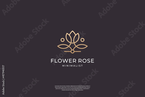 Luxury flower rose logo design inspiration