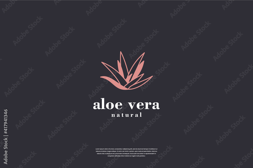Obraz premium Aloe vera logo design inspiration