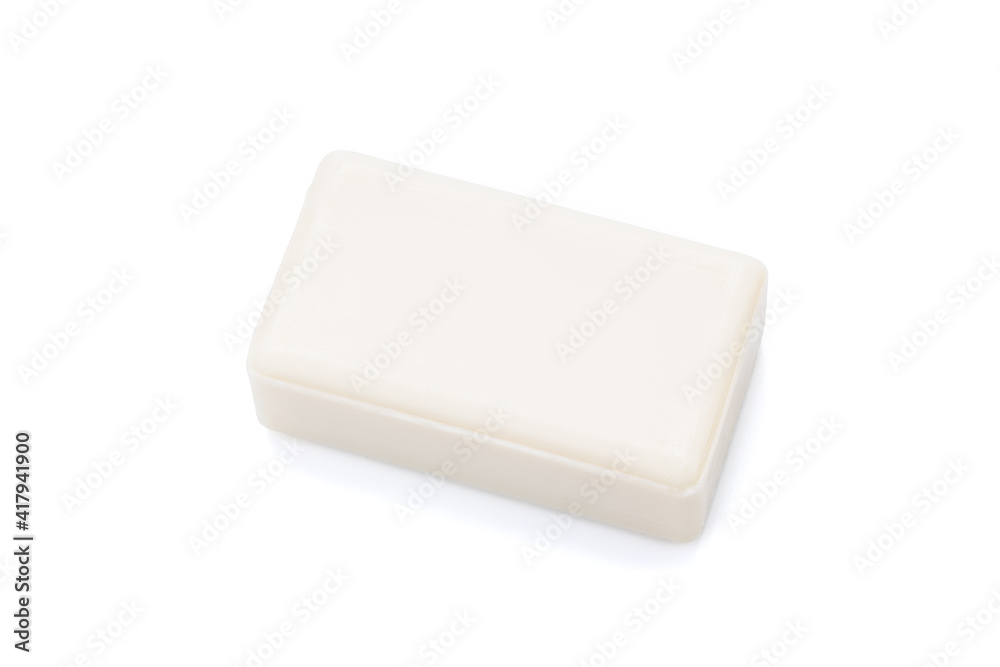 white soap bar isolated on white background. antibacterial soap brick cut out white soap bar isolated on white background. antibacterial soap brick cut out