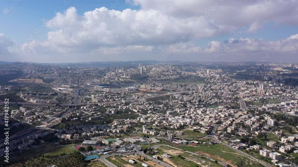 Jerusalem City wide aerial Flight view
Drone high altitude view of Jerusalem,clouds and Blue skies March 2021 Israel
Jerusalem City wide aerial Flight view
Drone high altitude view of Jerusalem,clouds and Blue skies March 2021 Israel