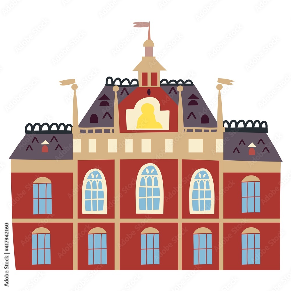 Vector Illustration of a Touristic Attraction in Amsterdam. Vector image isolated on a white background. 