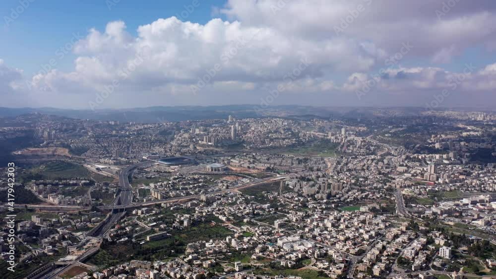 Jerusalem City wide aerial Flight view
Drone high altitude view of Jerusalem,clouds and Blue skies March 2021 Israel
Jerusalem City wide aerial Flight view
Drone high altitude view of Jerusalem,clouds and Blue skies March 2021 Israel