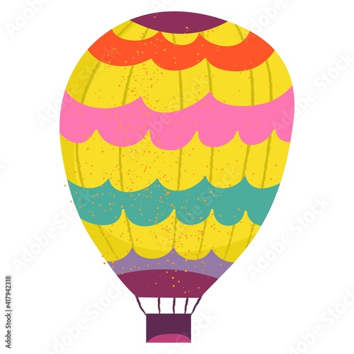 Vector Illustration of a Colourful Bright Balloon. Vector image isolated on a white background. 