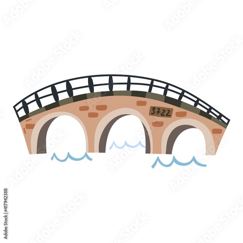 Vector Illustration of Amsterdam Bridge . Vector image isolated on a white background. 