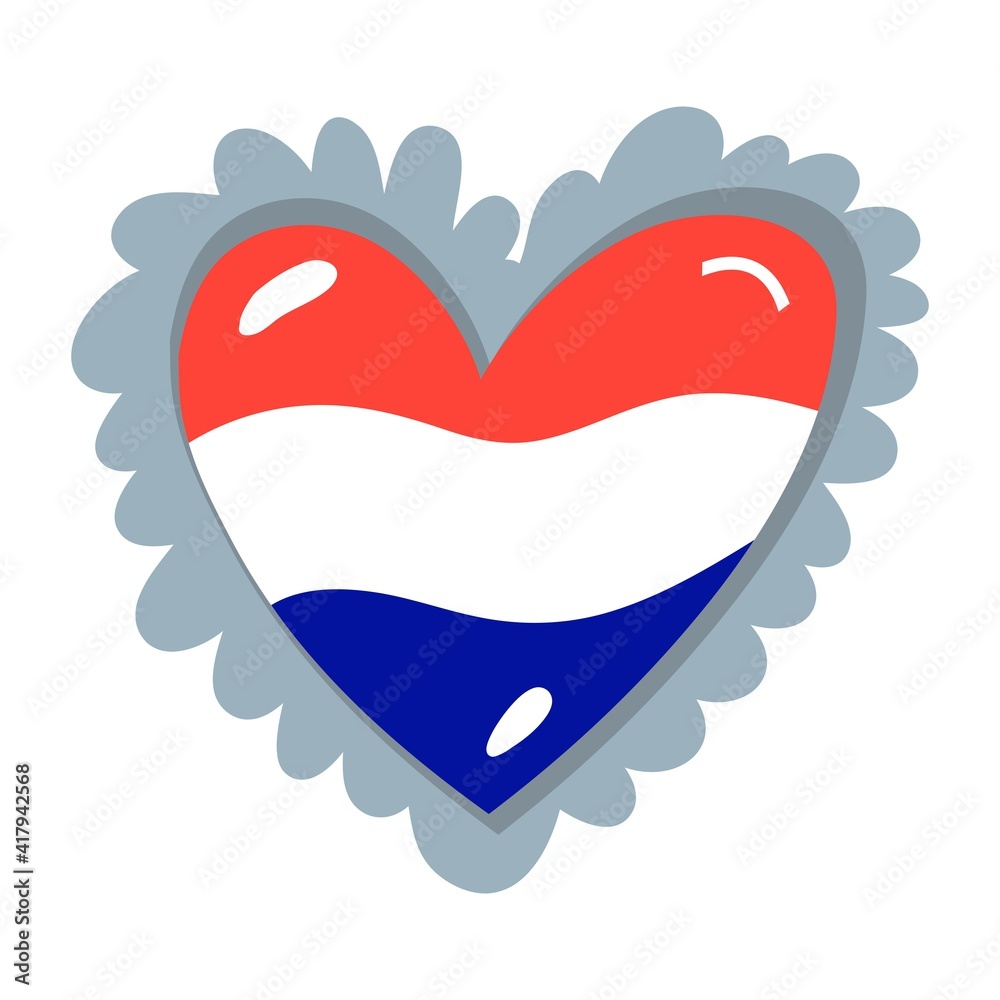 Vector Illustration of Holland Flag shaped in Heart. Vector image ...