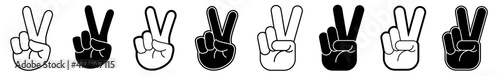 Peace Hand | Sign | Symbol | Icon