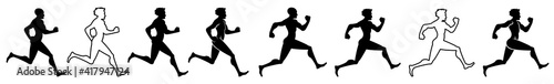 Runner Icon Male Runner Silhouette Set | Runners Icon Running Man Vector Illustration Logo | Marathon Runner Icon Athlete Runner Isolated Collection