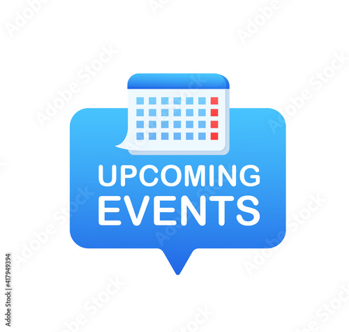 Cartoon icon with upcoming events. Agenda organizer. Flat vector. Calendar icon vector.