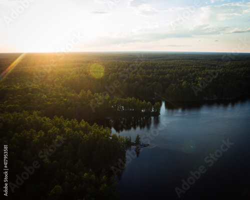 sunset over the lake