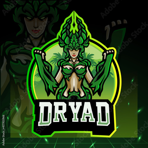 Dryad mascot. esport logo design