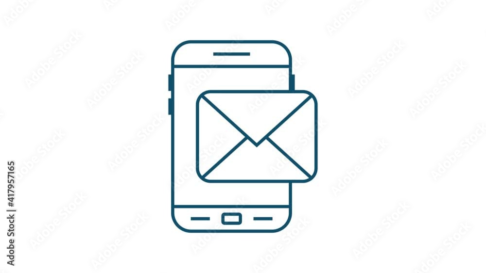 Email notification concept. New email on the smart phone screen. Motion graphics. Email notification concept. New email on the smart phone screen. Motion graphics.