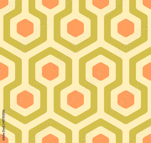 Seamless geometric pattern. Abstract background of hexagon figure. Pastel wrapping paper and fabric texture