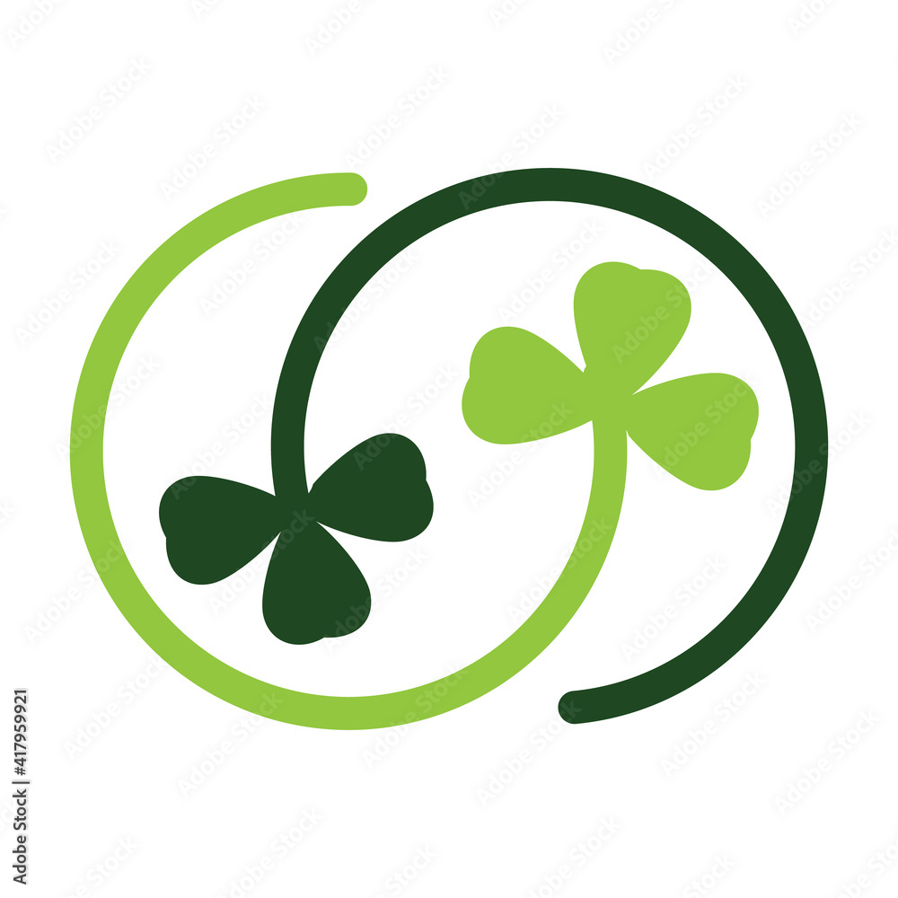 Flat design infinity clover leaves icon