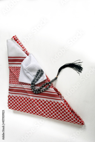 Arabic cultural traditional clothing accessories,Shemagh,White photo