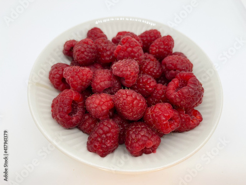  Bowl of Juicy Fresh Raspberries 