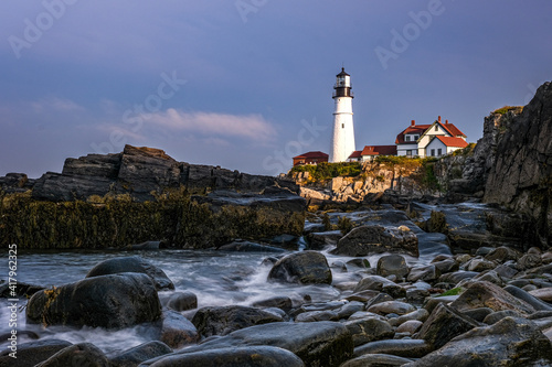 Lighthouse on rocky coast