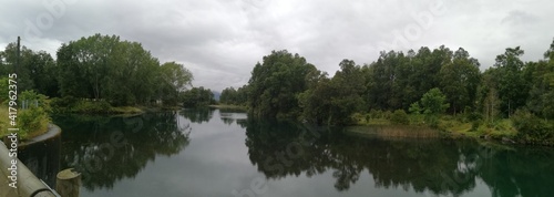 reflection of trees in the lake