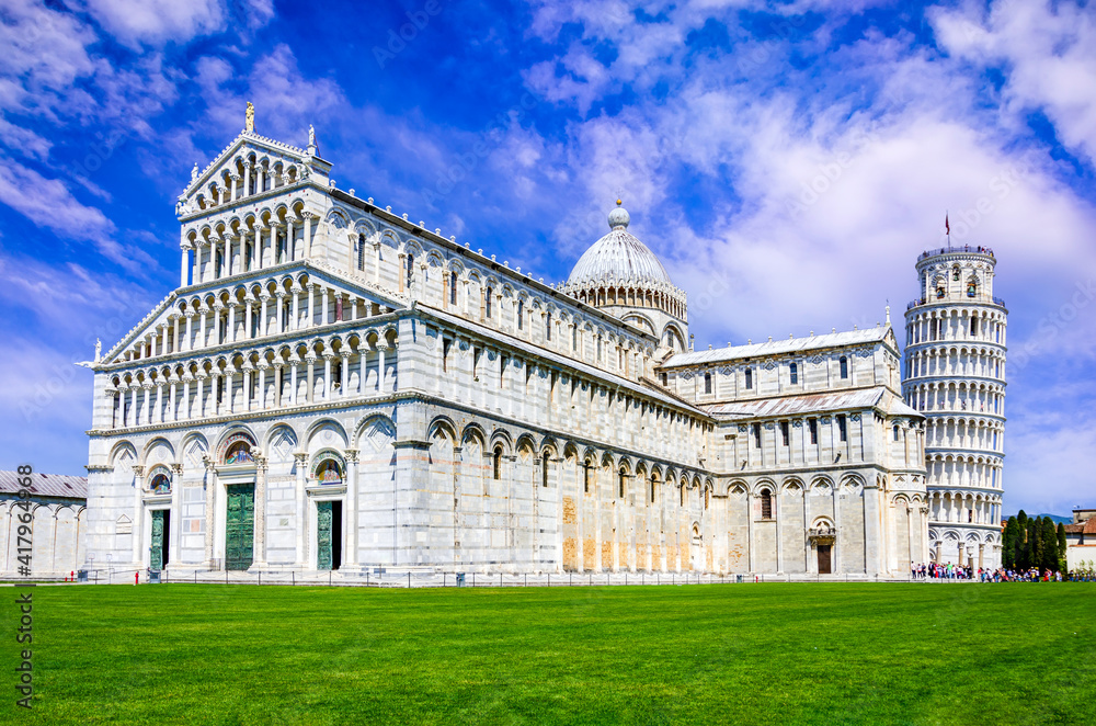 Pisa, Italy - Campo dei Miracoli and Leaning Tower in Tuscany