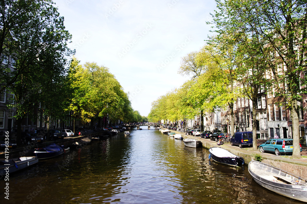 オランダ　アムステルダム　運河