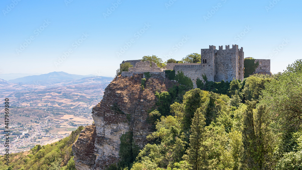 View of Castello di Venere in Erice on Sicily