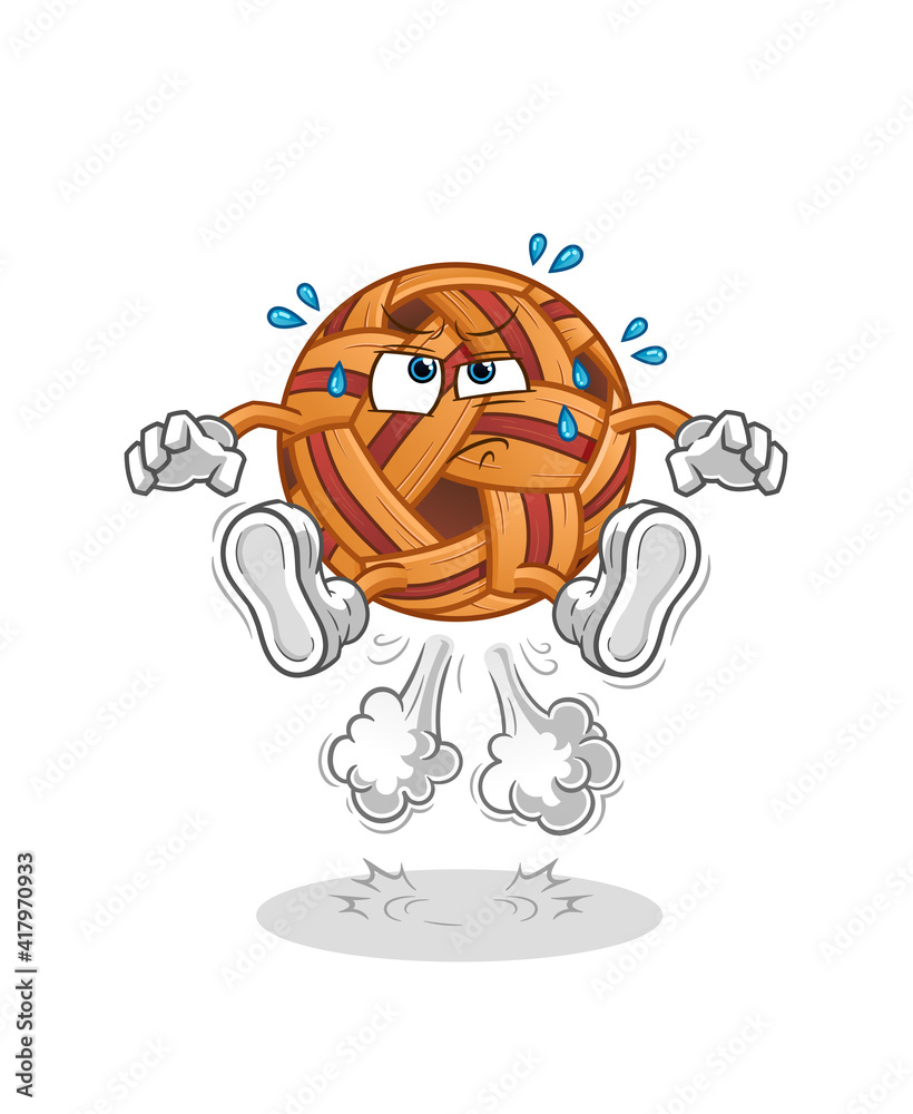  takraw ball fart jumping illustration. character vector