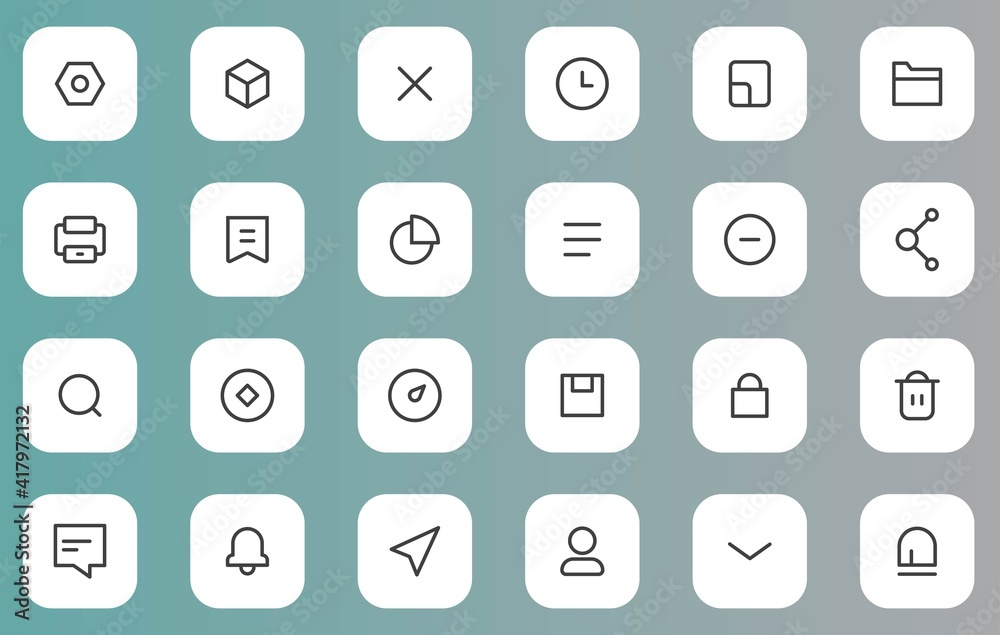 set of icons for UX UI web design set of icons for UX UI web design