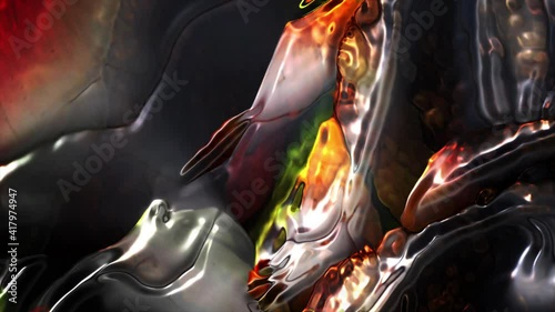Animation background of precious stones Light red, green, and yellow Glass of Gems that Shimmer with White and Dark fluted surface for magical backdrop Design