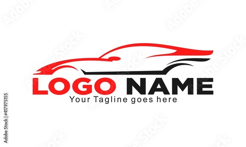 Car illustration elegant logo