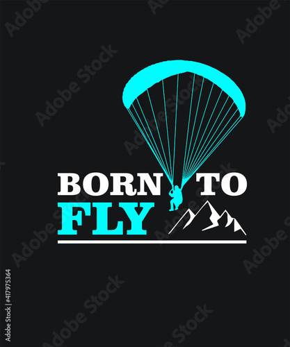Paragliding parachute sky vector, icon, image, infographic, minimal, template graphic design.