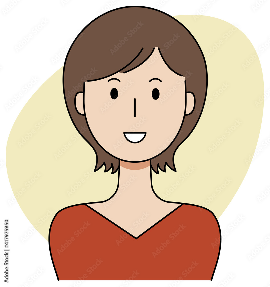 笑顔の女性のベクターイラスト 笑顔の女性のベクターイラスト