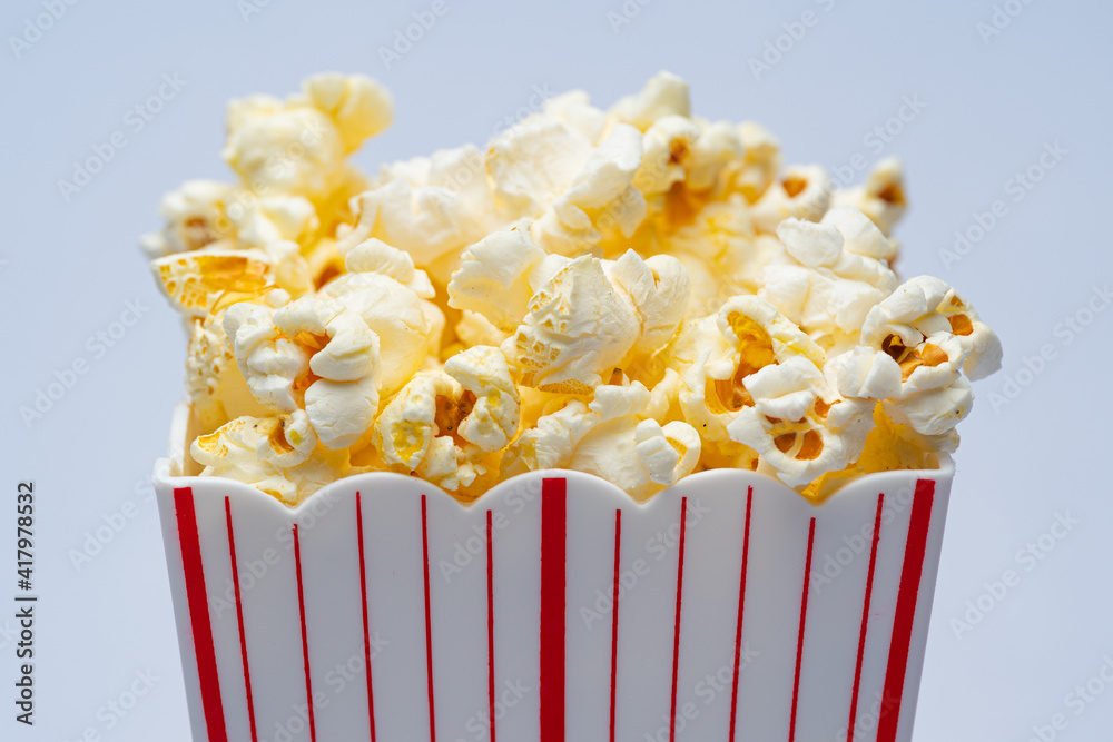 Fresh popcorn in bucket Fresh popcorn in bucket