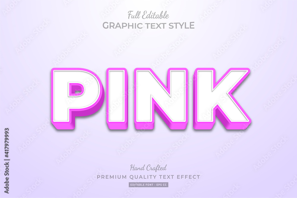 Pink Clean Editable Text Effect Font Style Pink Clean Editable Text Effect Font Style