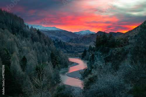 Shotover River Queenstown New Zealand Sunrise photo