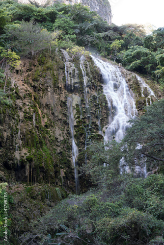 Tolantong waterfalls, thermal water in Hidalgo; Mexico