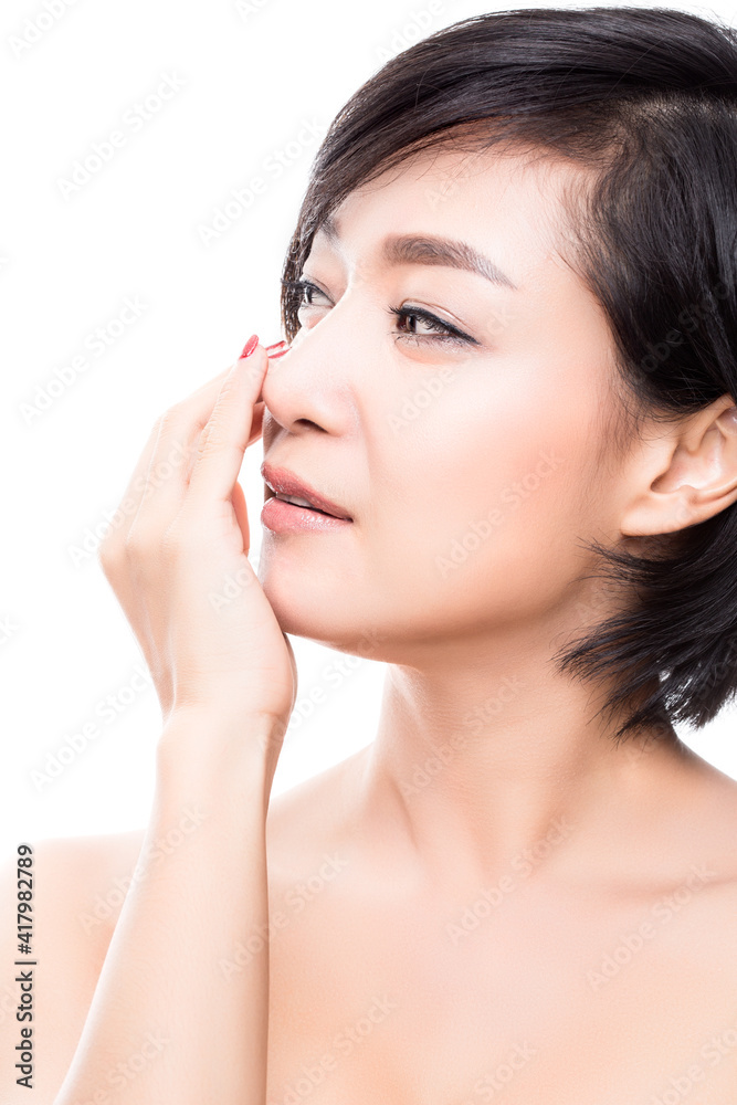 Portrait of beautiful woman with smile to you with health skin. Portrait of beautiful woman with smile to you with health skin.
