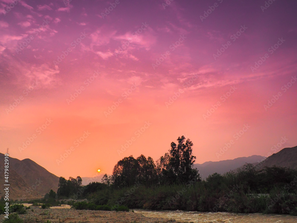 Sunset in the Cieneguilla Valley, Peru
