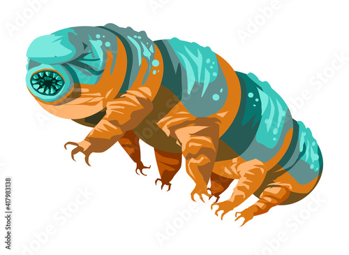 microscopic animal tardigrade swimming underwater