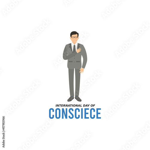 vector graphic of international day of conscience good for day of conscience celebration. flat design. flyer design.flat illustration.
