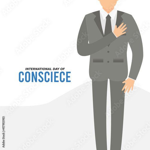 vector graphic of international day of conscience good for day of conscience celebration. flat design. flyer design.flat illustration.