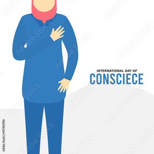 vector graphic of international day of conscience good for day of conscience celebration. flat design. flyer design.flat illustration.
