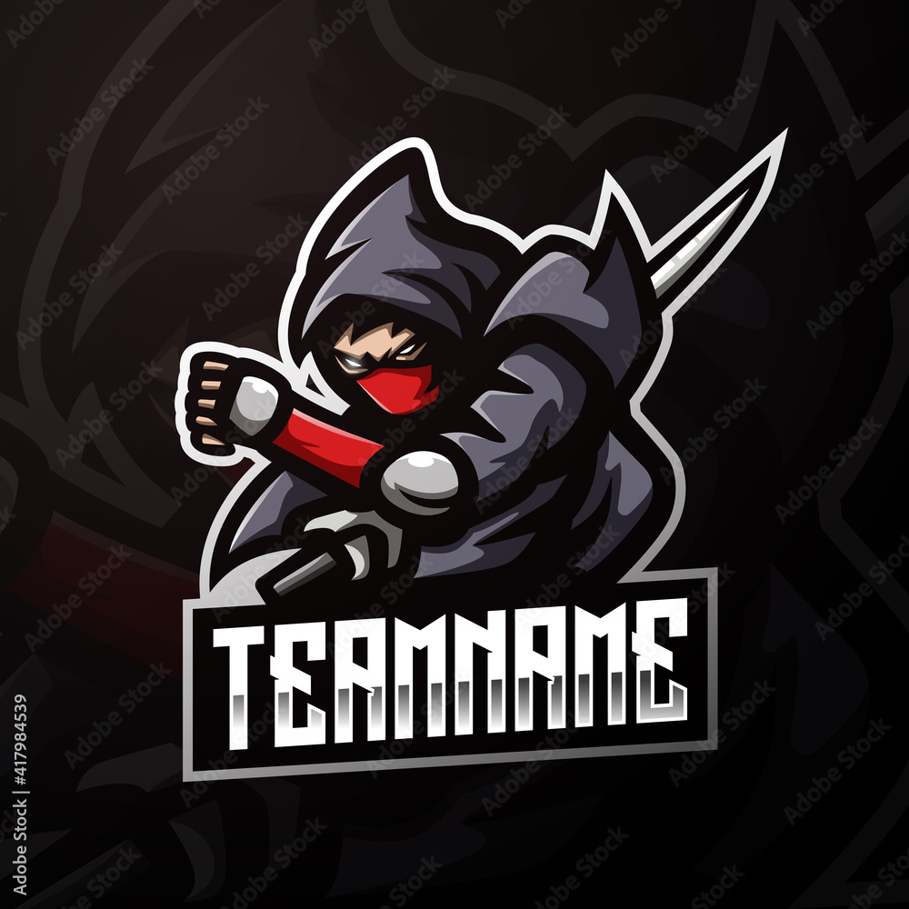 Ninja assassin mascot esport logo design