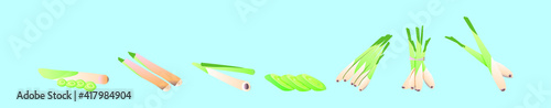 set of lemongrass cartoon icon design template with various models. vector illustration isolated on blue background