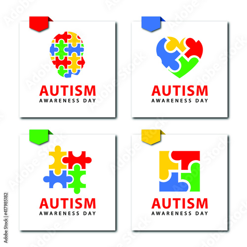 Illustration, banner or poster of World autism awareness day.