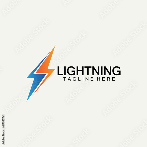 Free Download lightning thunder bolt electricity logo design template - GFXLoad