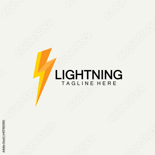lightning thunder bolt electricity logo design template